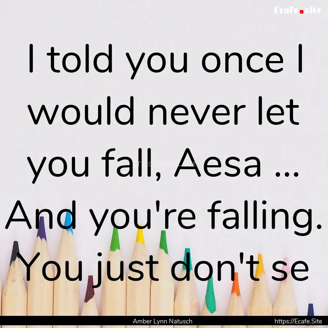 I told you once I would never let you fall,.... : Quote by Amber Lynn Natusch