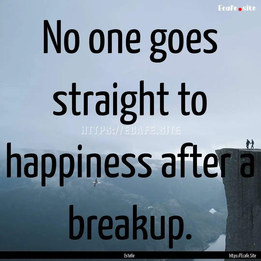 No one goes straight to happiness after a.... : Quote by Estelle