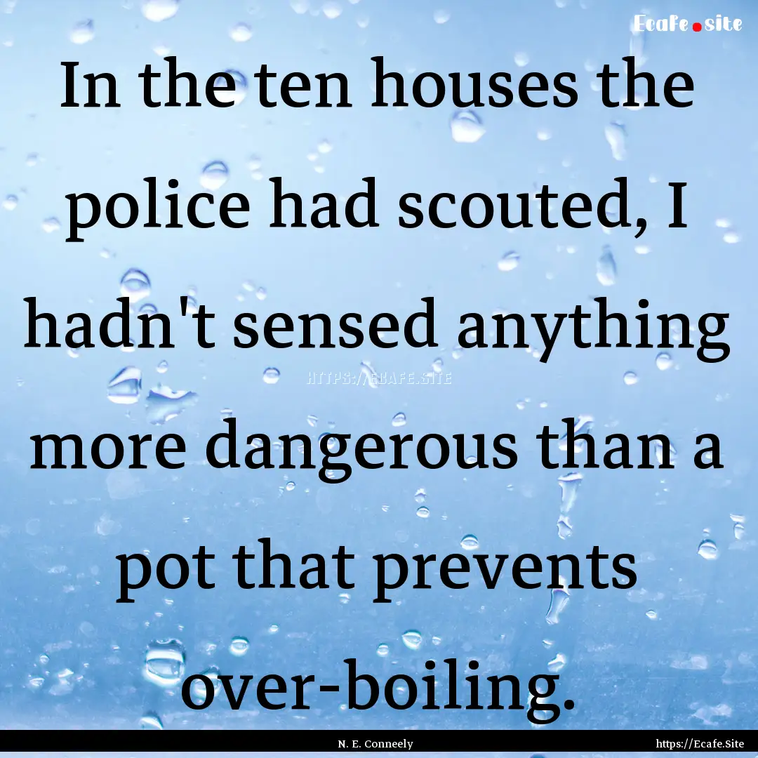 In the ten houses the police had scouted,.... : Quote by N. E. Conneely