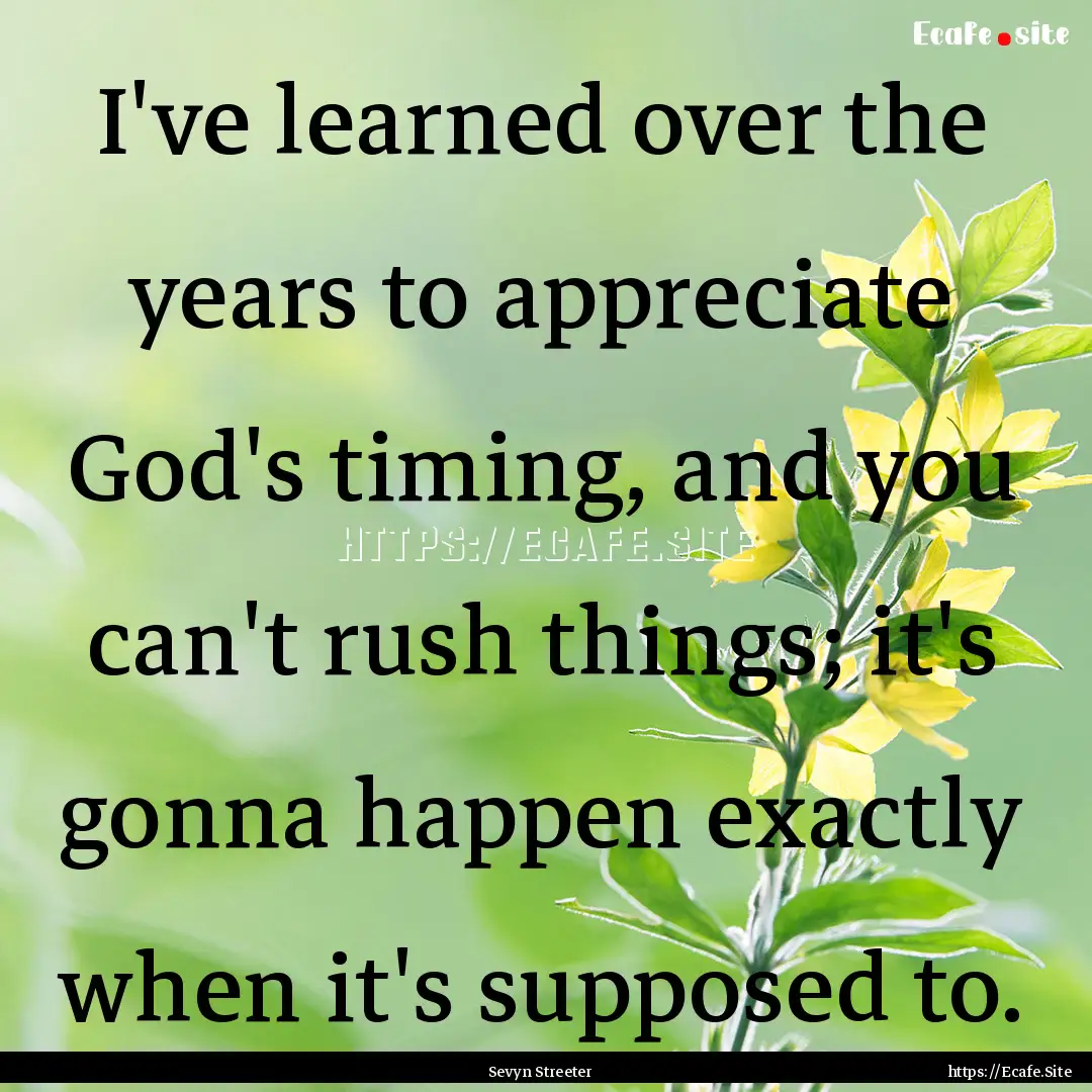 I've learned over the years to appreciate.... : Quote by Sevyn Streeter