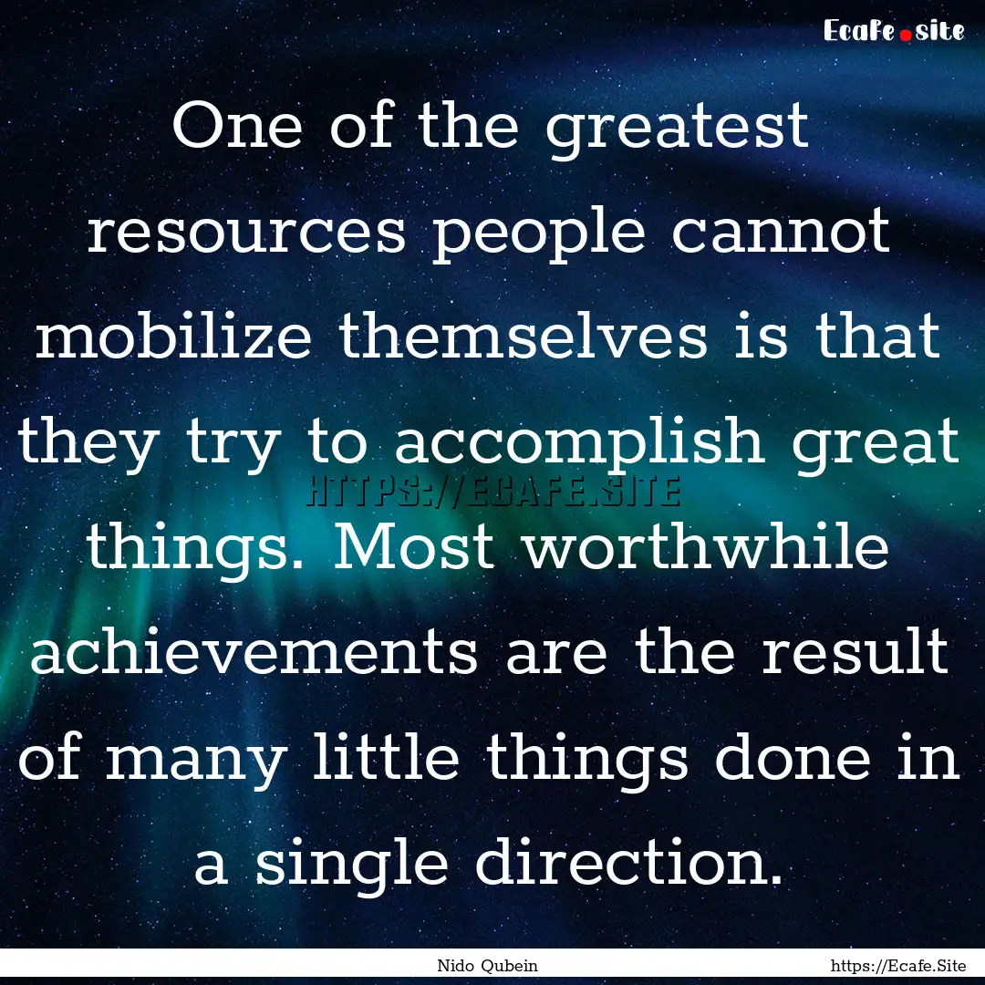 One of the greatest resources people cannot.... : Quote by Nido Qubein