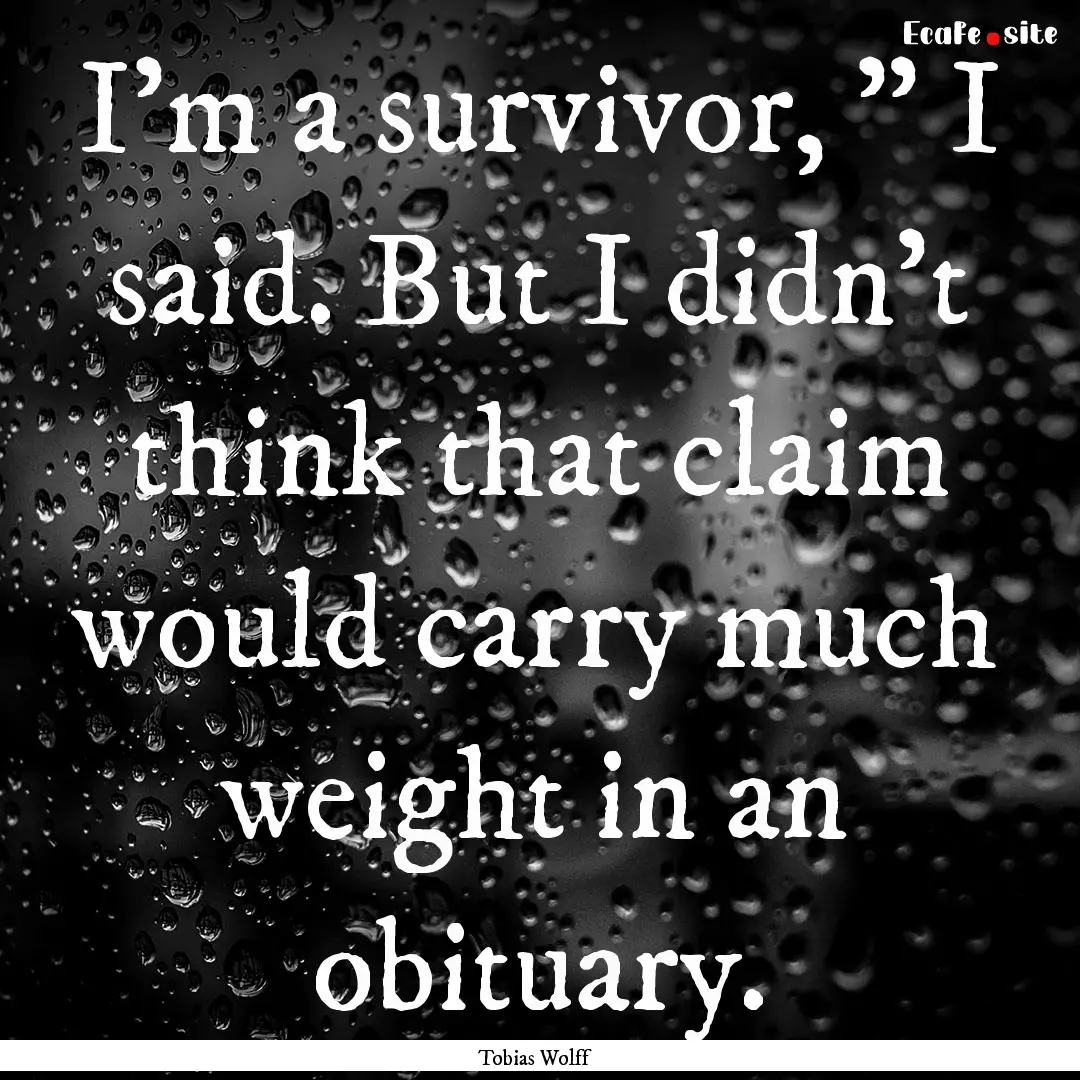 I'm a survivor, 