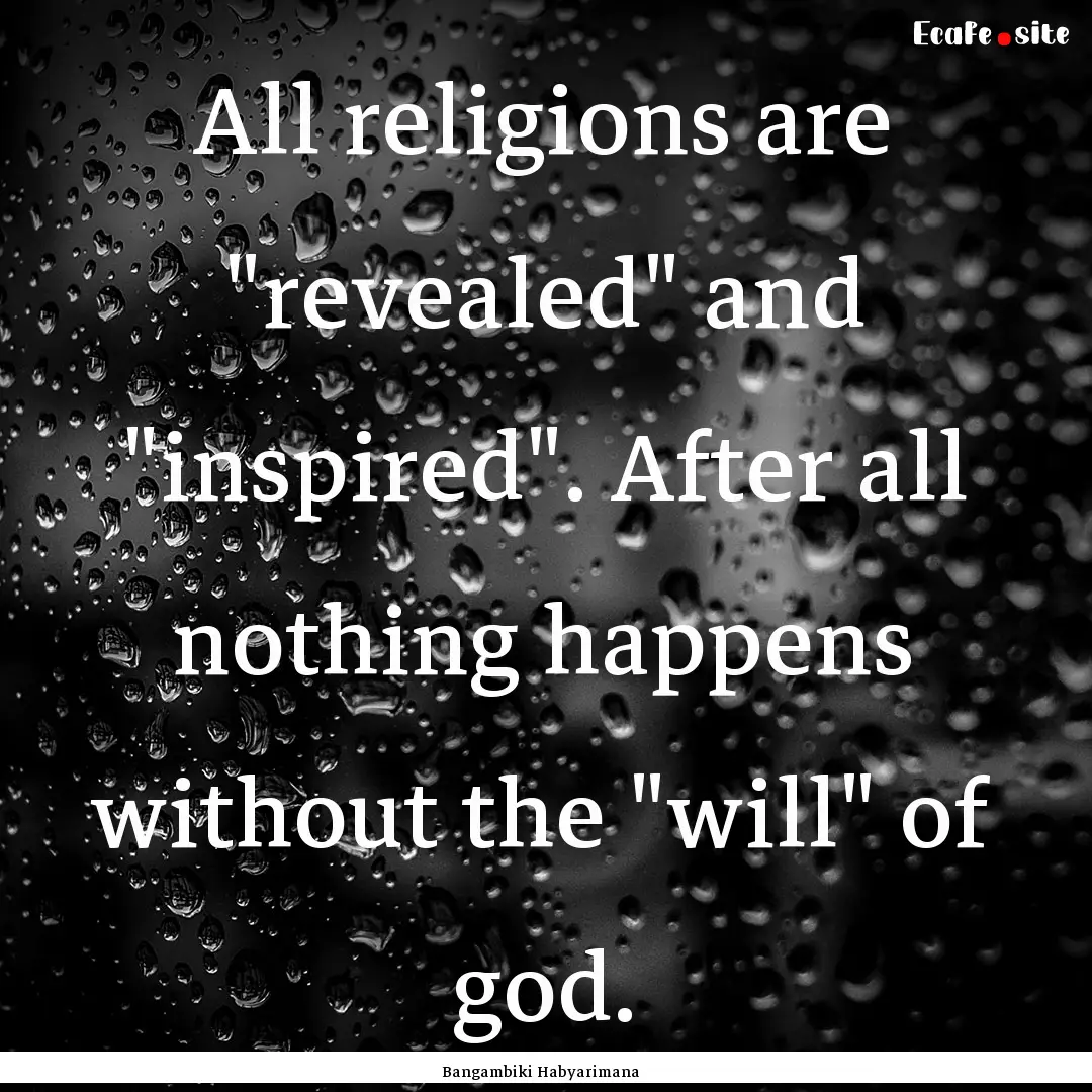 All religions are 