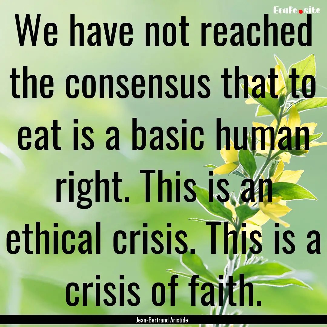 We have not reached the consensus that to.... : Quote by Jean-Bertrand Aristide