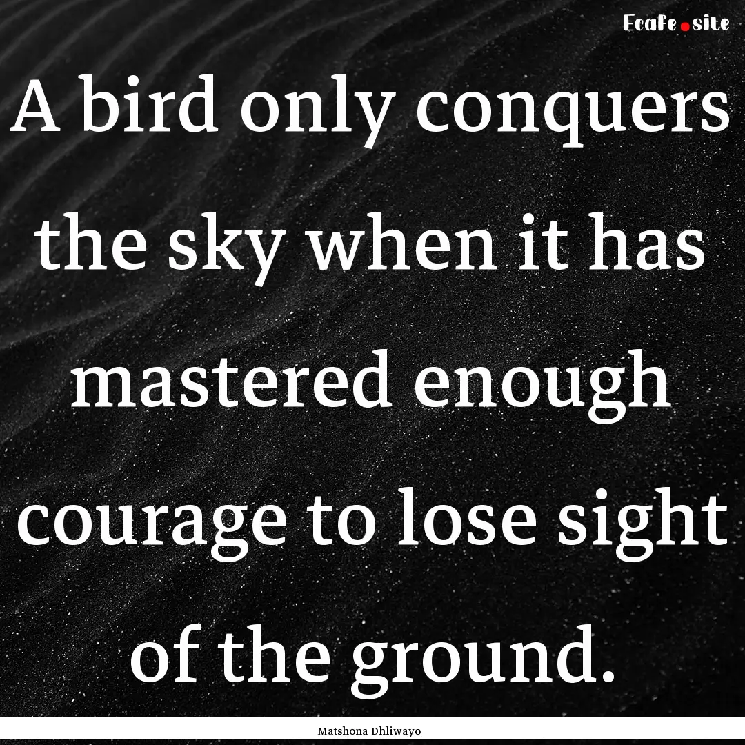 A bird only conquers the sky when it has.... : Quote by Matshona Dhliwayo