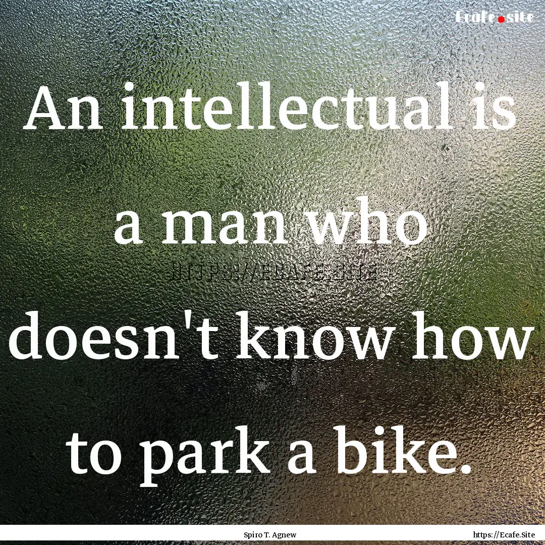 An intellectual is a man who doesn't know.... : Quote by Spiro T. Agnew