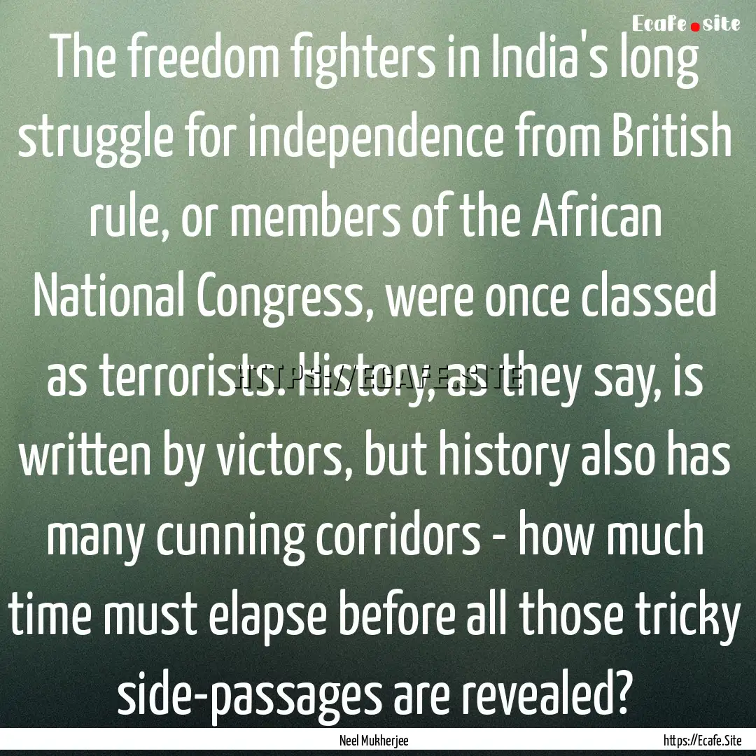 The freedom fighters in India's long struggle.... : Quote by Neel Mukherjee