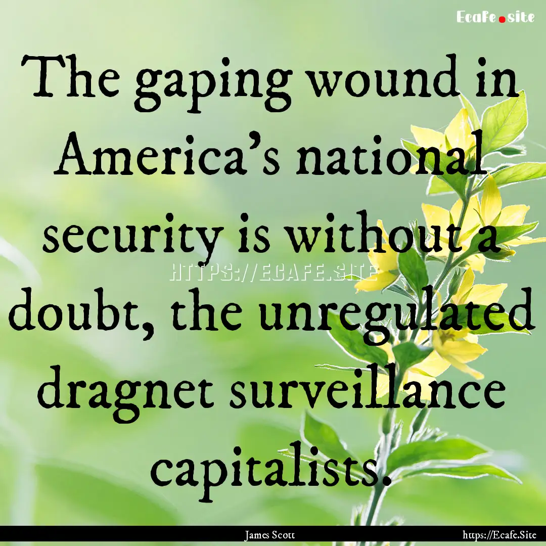 The gaping wound in America’s national.... : Quote by James Scott