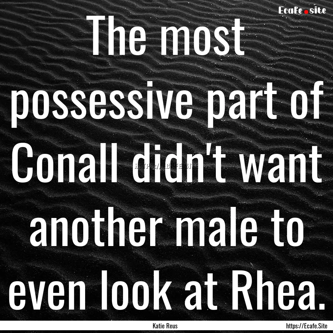 The most possessive part of Conall didn't.... : Quote by Katie Reus