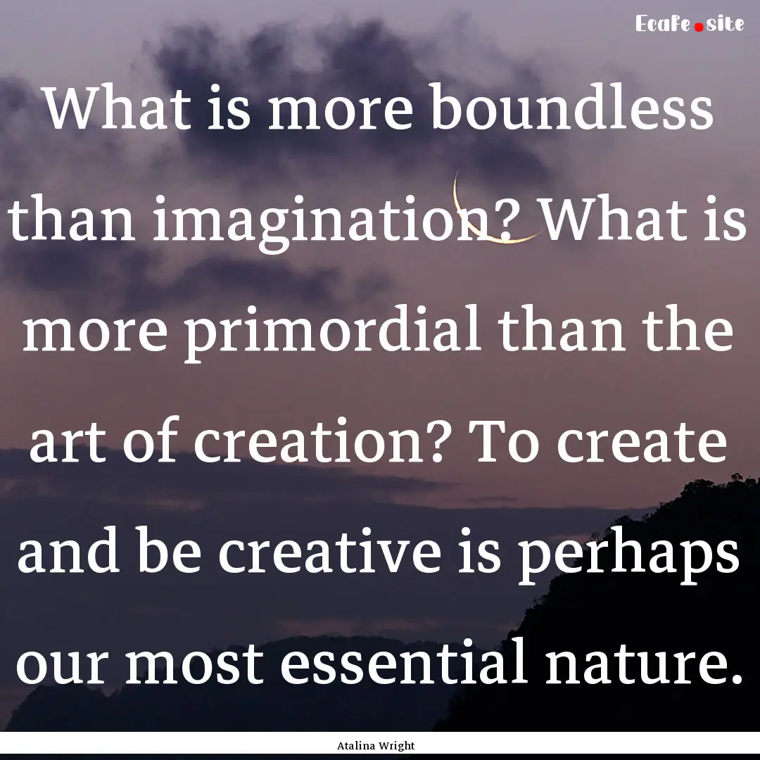 What is more boundless than imagination?.... : Quote by Atalina Wright