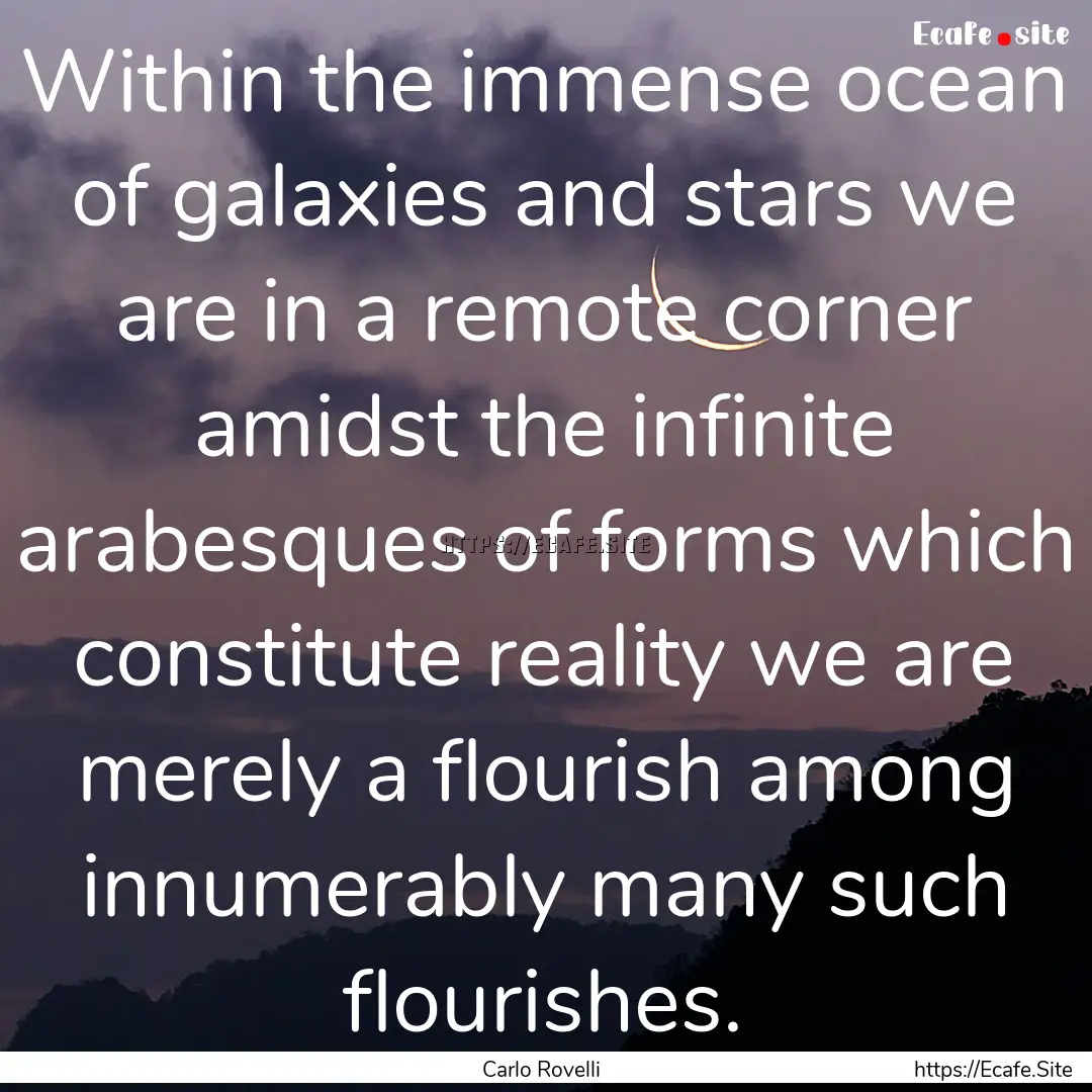 Within the immense ocean of galaxies and.... : Quote by Carlo Rovelli