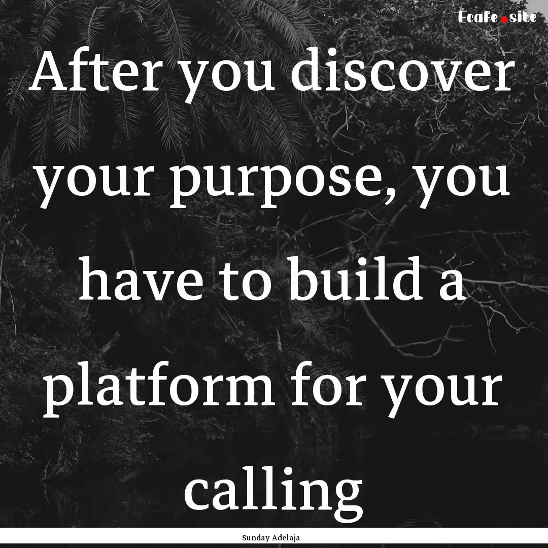 After you discover your purpose, you have.... : Quote by Sunday Adelaja