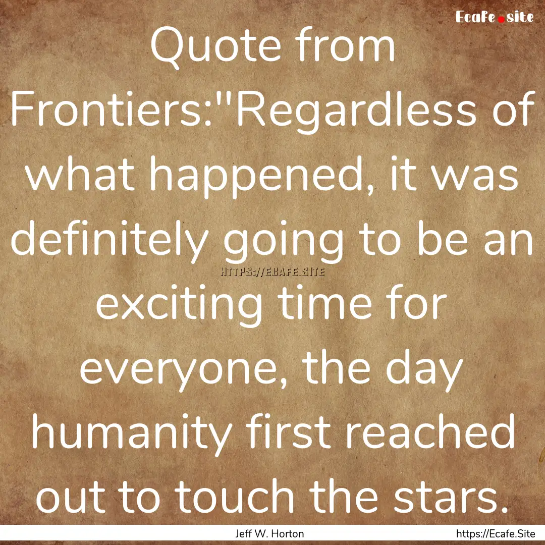 Quote from Frontiers: