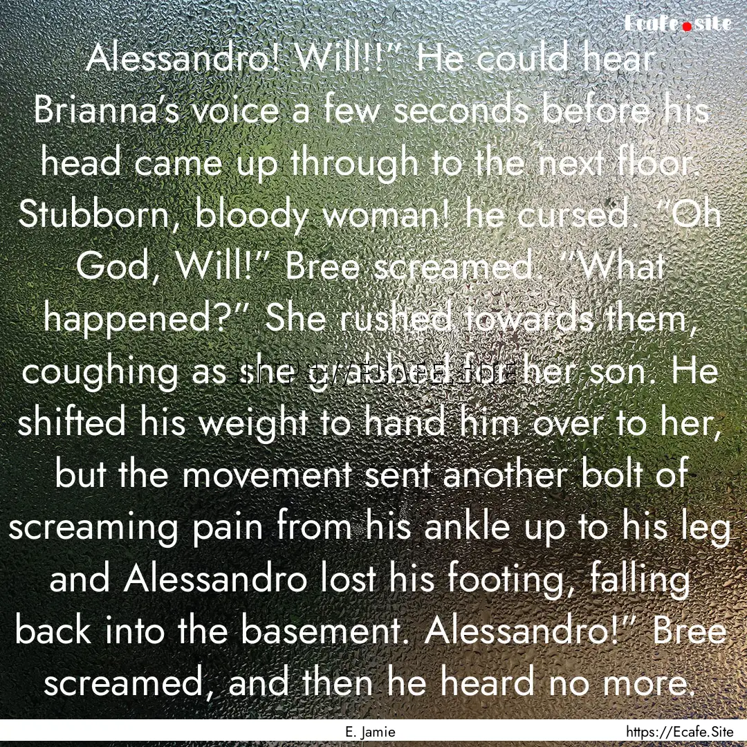 Alessandro! Will!!” He could hear Brianna’s.... : Quote by E. Jamie