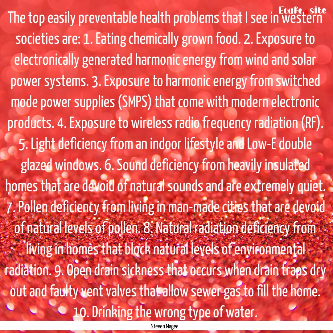 The top easily preventable health problems.... : Quote by Steven Magee