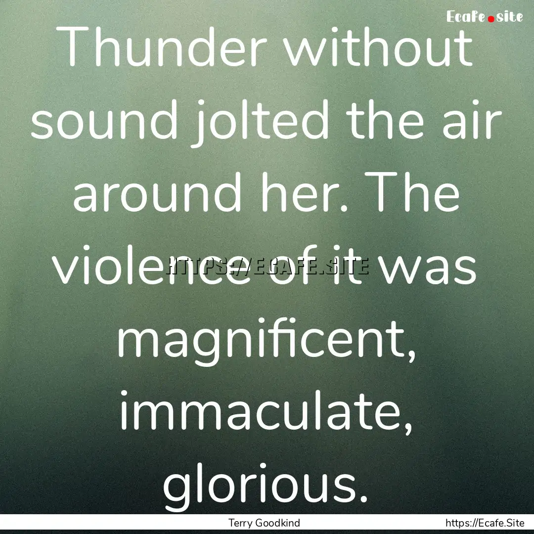 Thunder without sound jolted the air around.... : Quote by Terry Goodkind