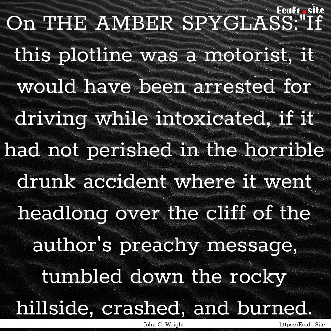 On THE AMBER SPYGLASS: