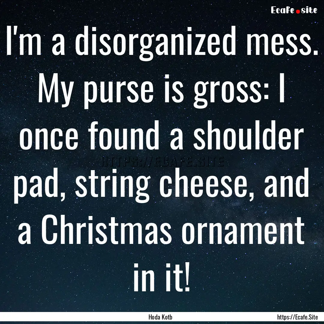 I'm a disorganized mess. My purse is gross:.... : Quote by Hoda Kotb