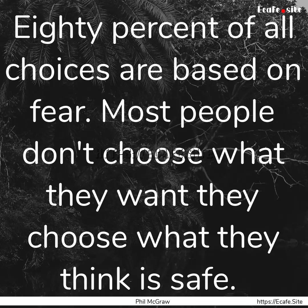 Eighty percent of all choices are based on.... : Quote by Phil McGraw