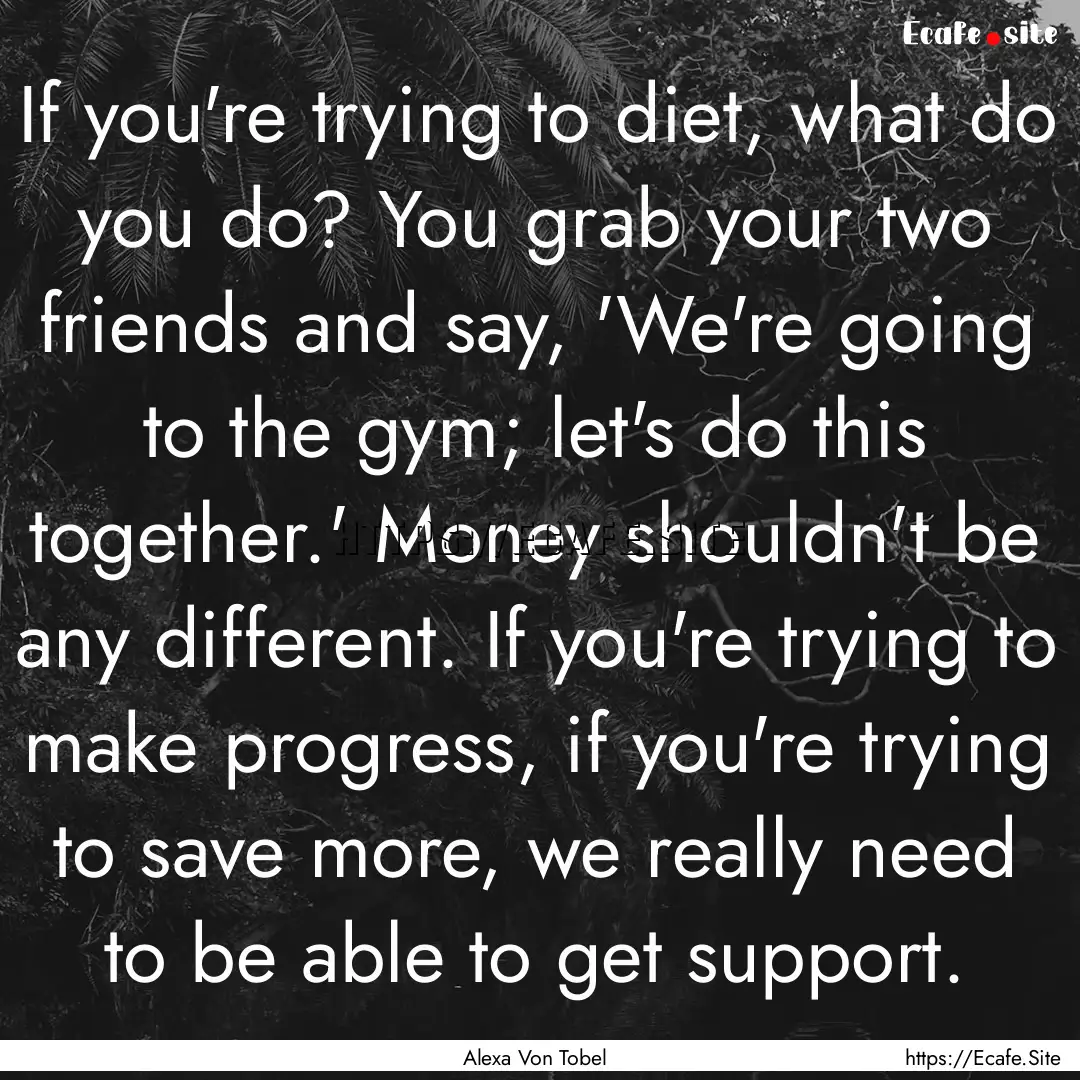 If you're trying to diet, what do you do?.... : Quote by Alexa Von Tobel