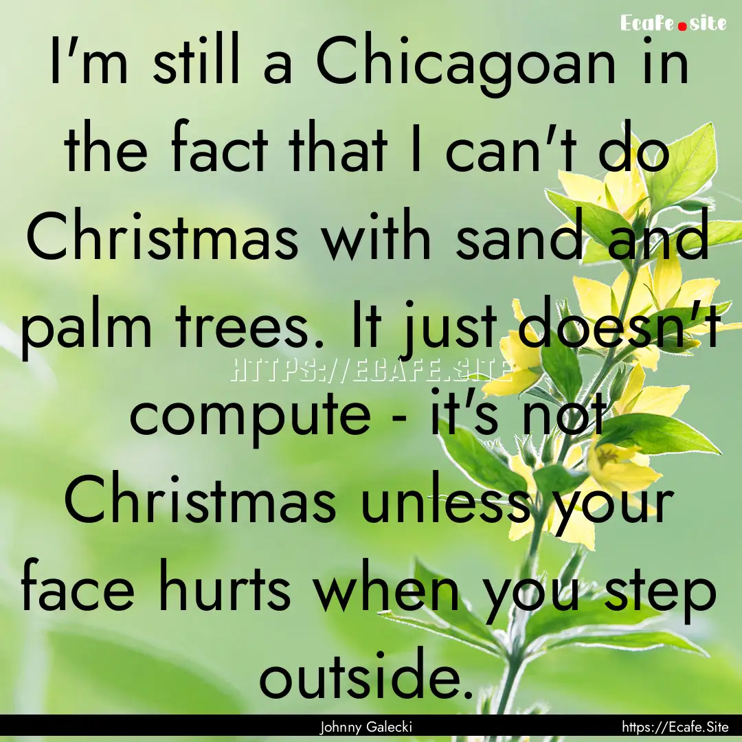 I'm still a Chicagoan in the fact that I.... : Quote by Johnny Galecki