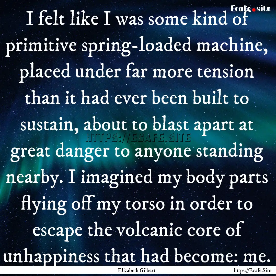 I felt like I was some kind of primitive.... : Quote by Elizabeth Gilbert