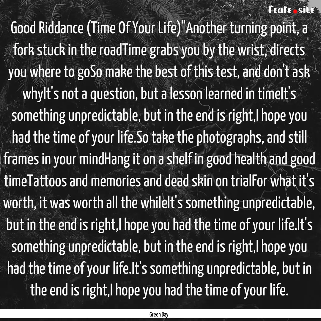 Good Riddance (Time Of Your Life)