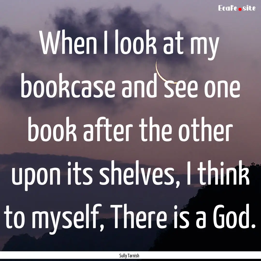 When I look at my bookcase and see one book.... : Quote by Sully Tarnish