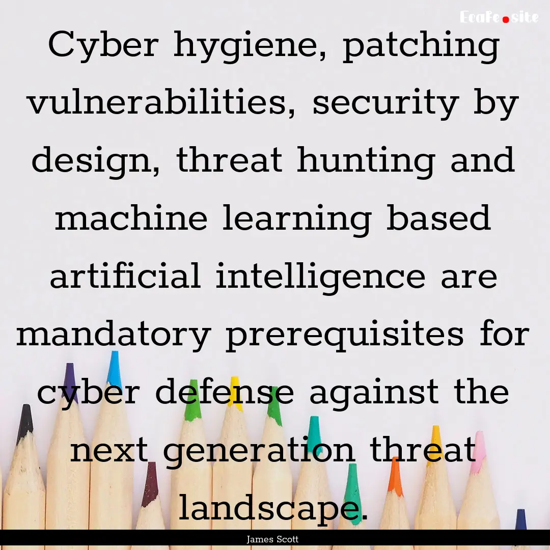 Cyber hygiene, patching vulnerabilities,.... : Quote by James Scott