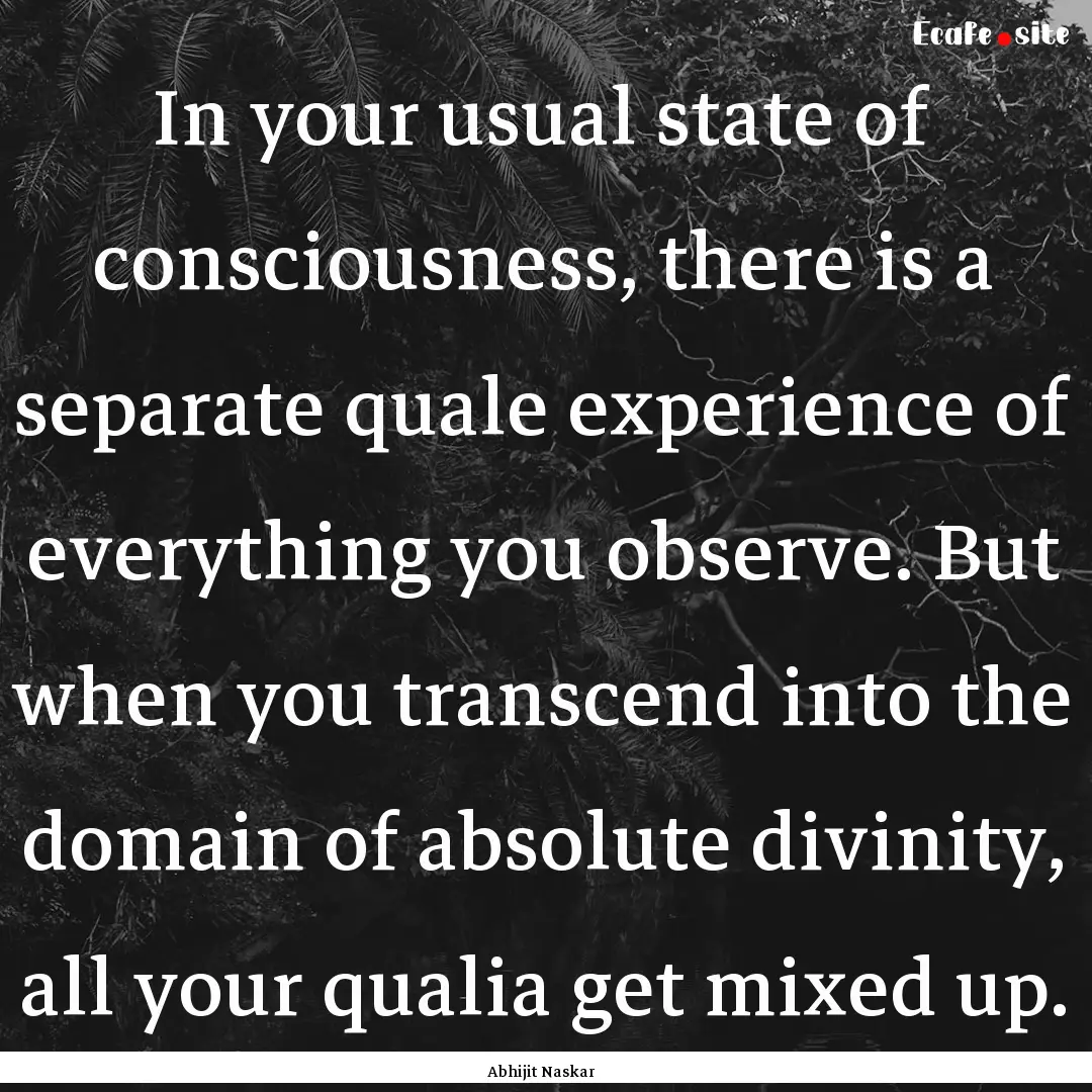 In your usual state of consciousness, there.... : Quote by Abhijit Naskar