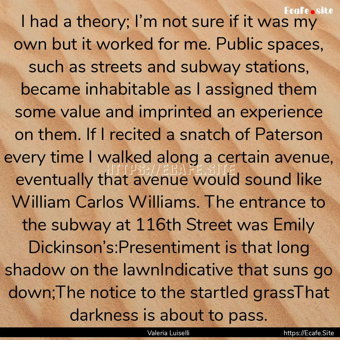 I had a theory; I’m not sure if it was.... : Quote by Valeria Luiselli