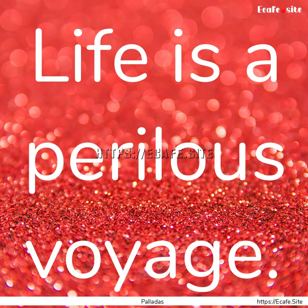 Life is a perilous voyage. : Quote by Palladas