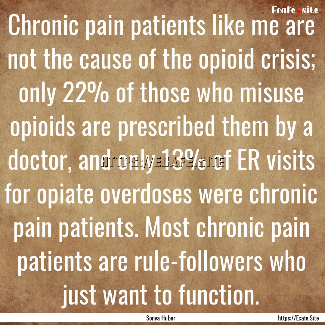 Chronic pain patients like me are not the.... : Quote by Sonya Huber