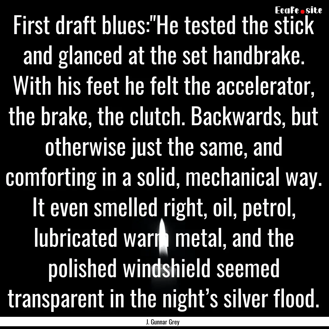 First draft blues: