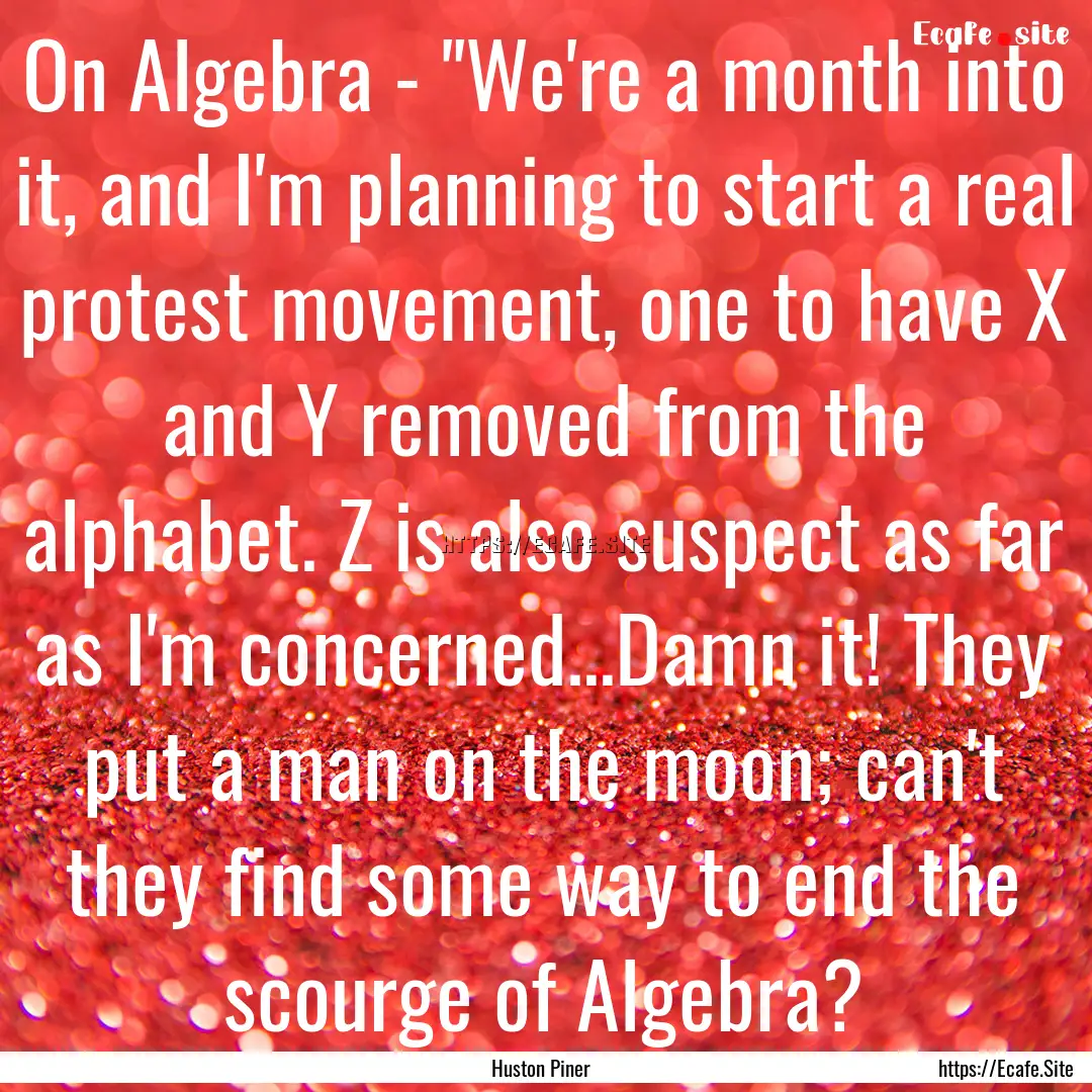 On Algebra - 