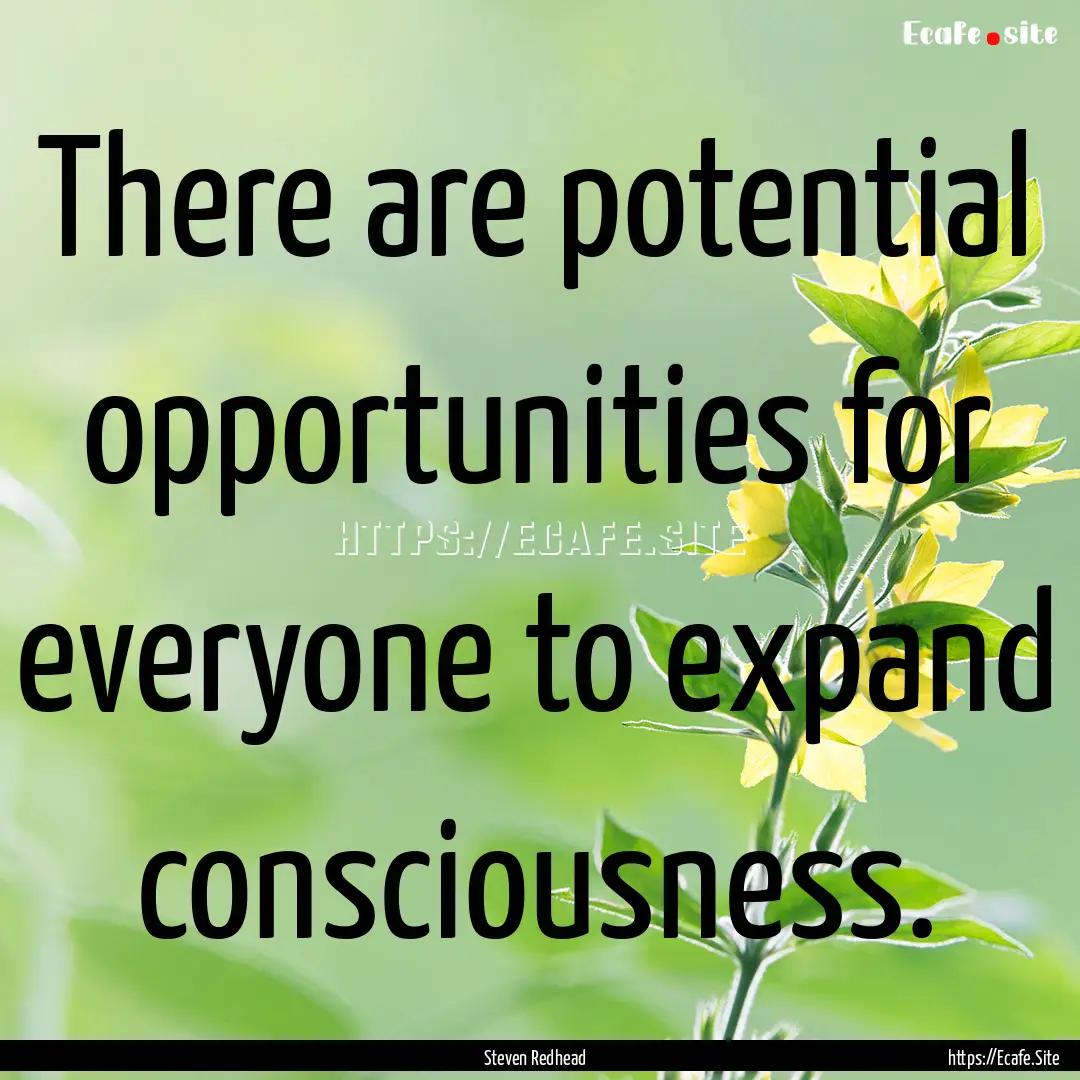 There are potential opportunities for everyone.... : Quote by Steven Redhead