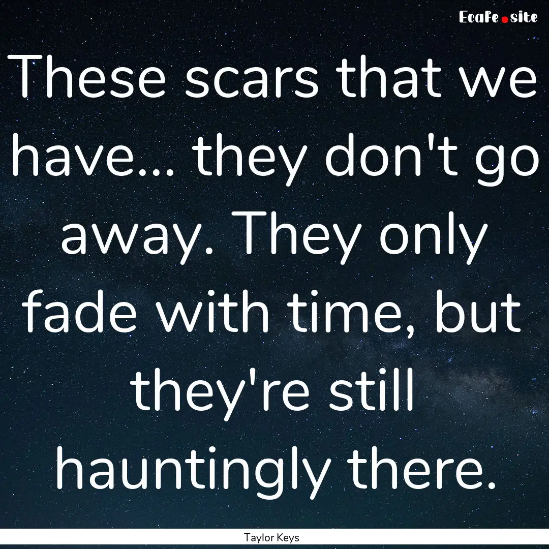 These scars that we have... they don't go.... : Quote by Taylor Keys