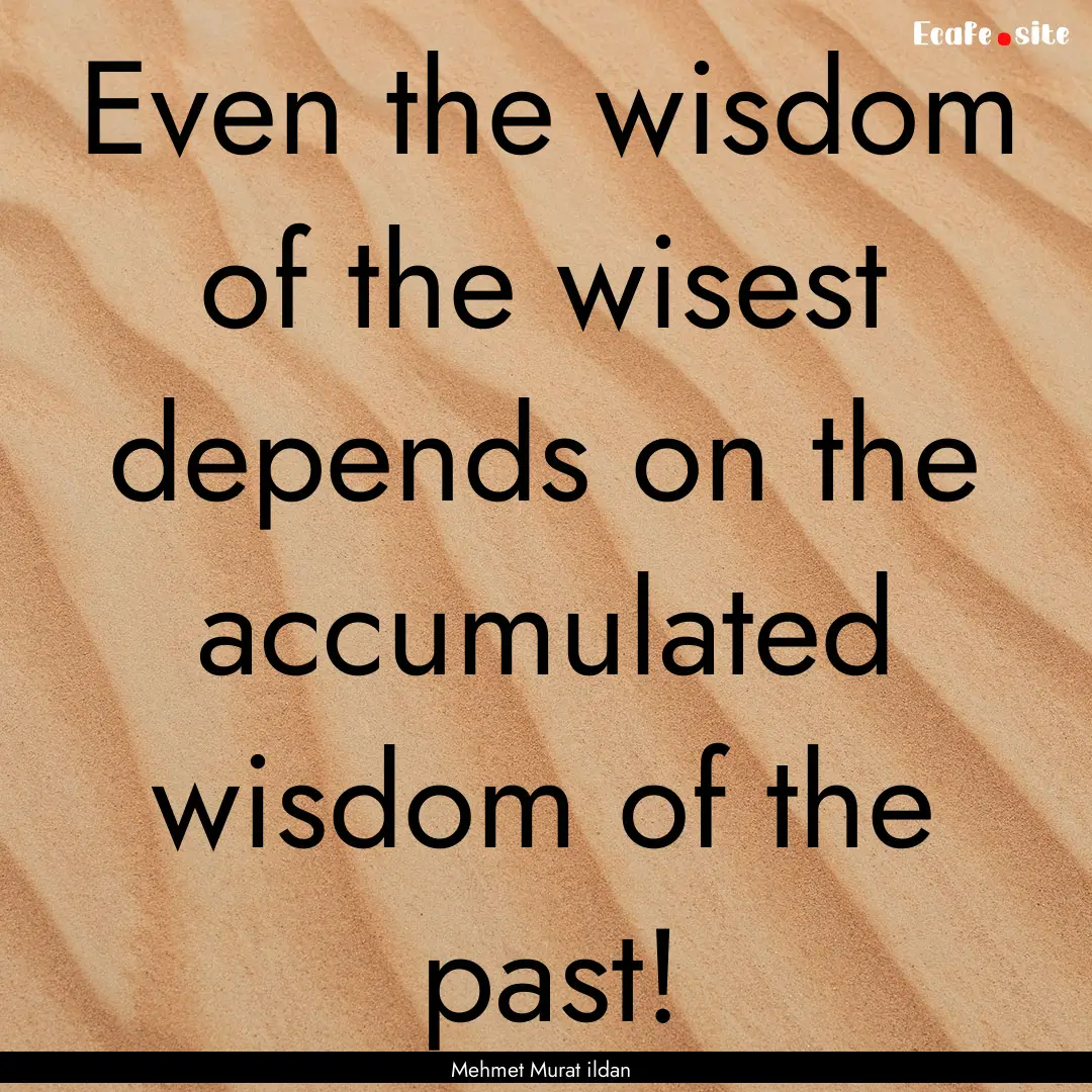 Even the wisdom of the wisest depends on.... : Quote by Mehmet Murat ildan