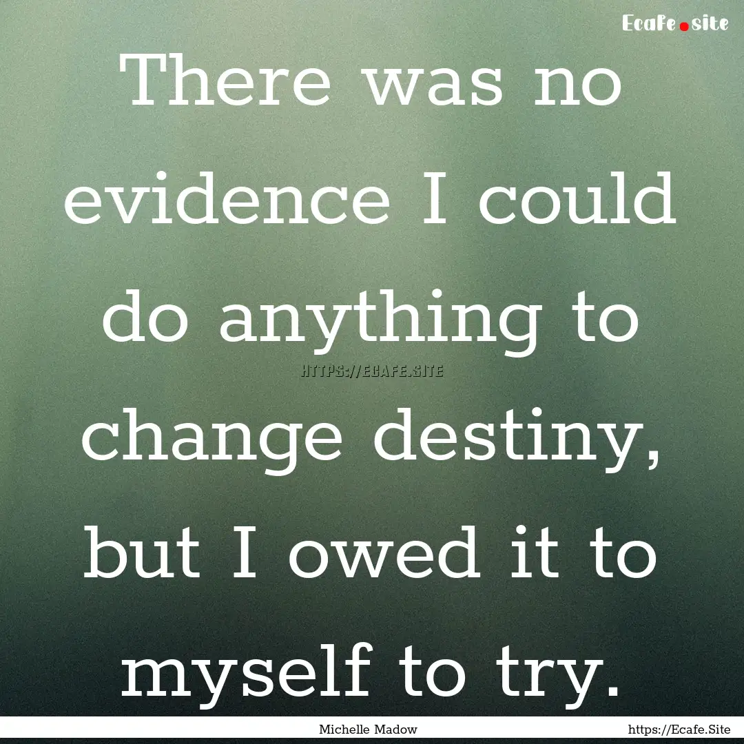 There was no evidence I could do anything.... : Quote by Michelle Madow