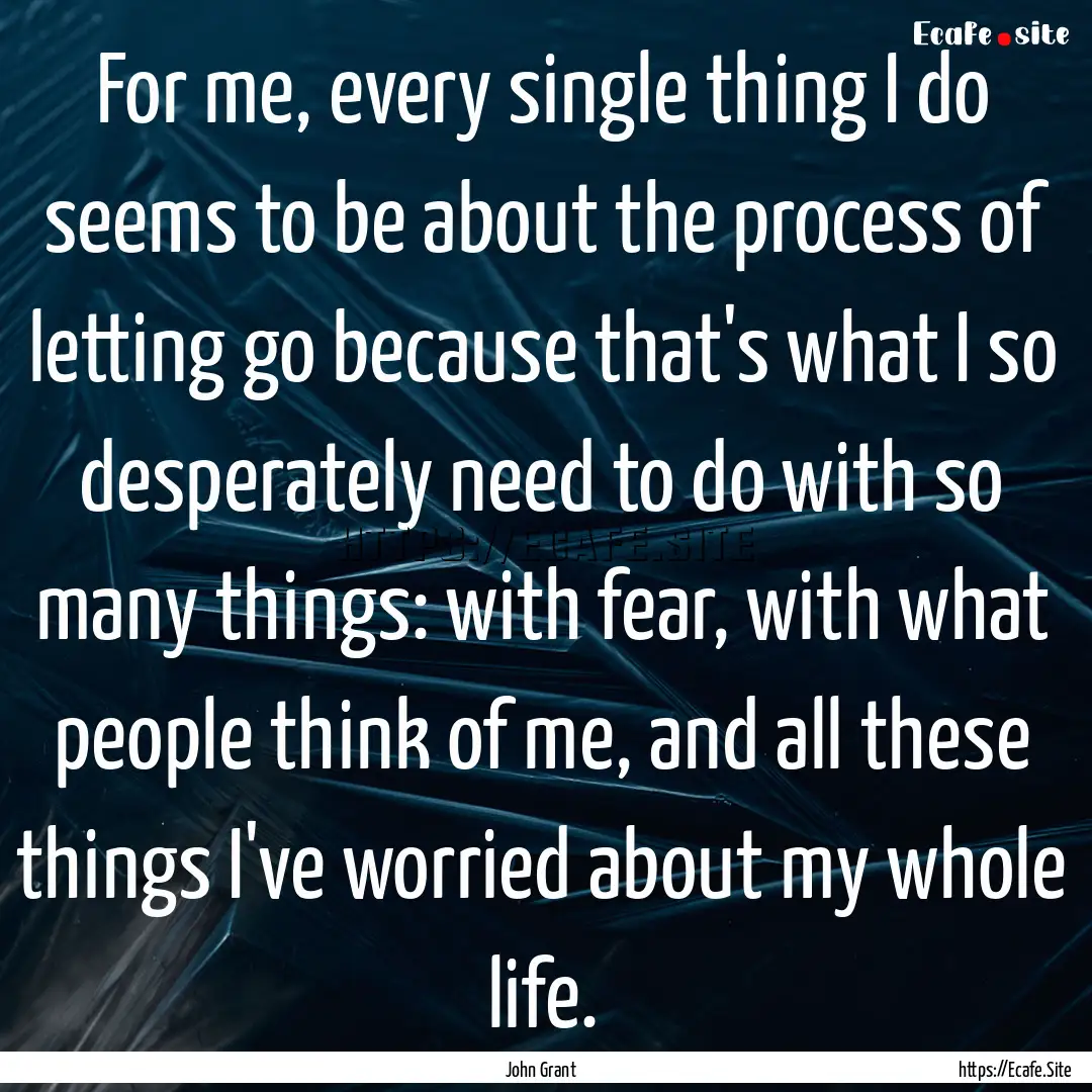 For me, every single thing I do seems to.... : Quote by John Grant