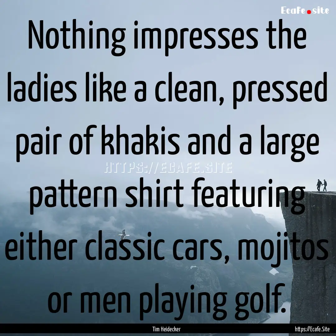 Nothing impresses the ladies like a clean,.... : Quote by Tim Heidecker