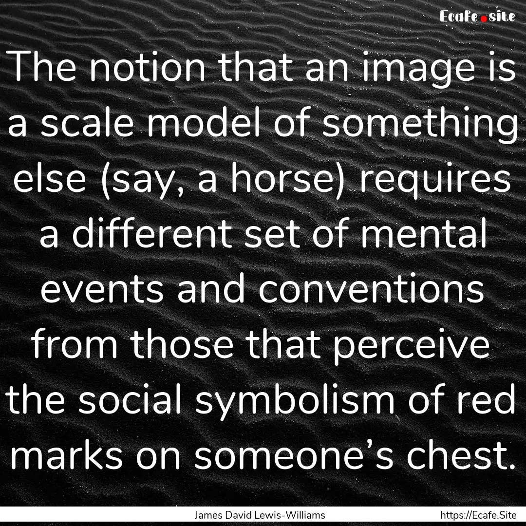 The notion that an image is a scale model.... : Quote by James David Lewis-Williams