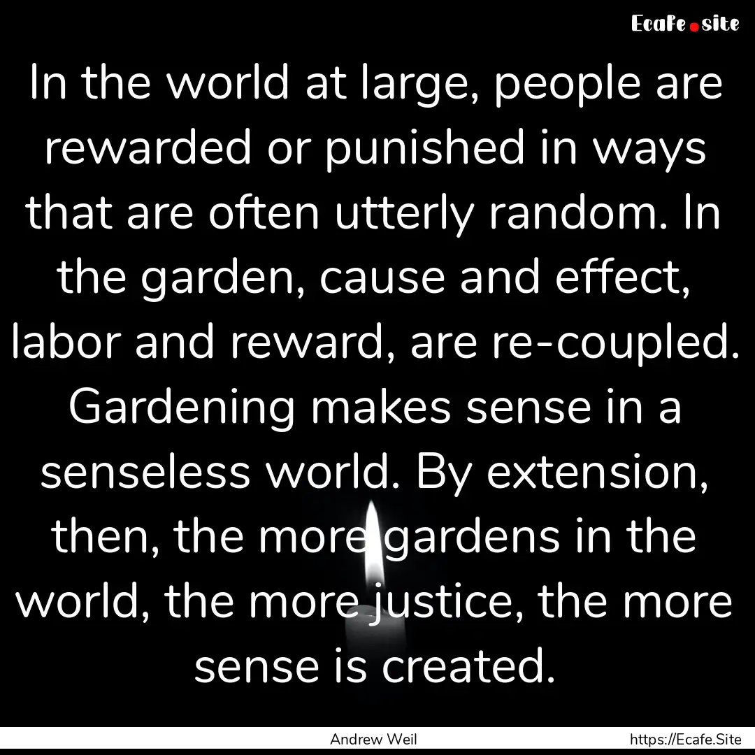 In the world at large, people are rewarded.... : Quote by Andrew Weil