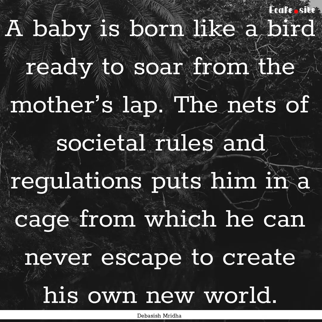 A baby is born like a bird ready to soar.... : Quote by Debasish Mridha