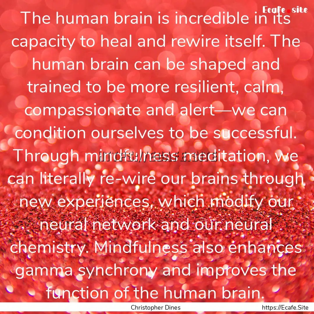 The human brain is incredible in its capacity.... : Quote by Christopher Dines