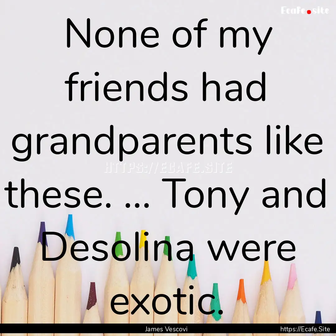 None of my friends had grandparents like.... : Quote by James Vescovi