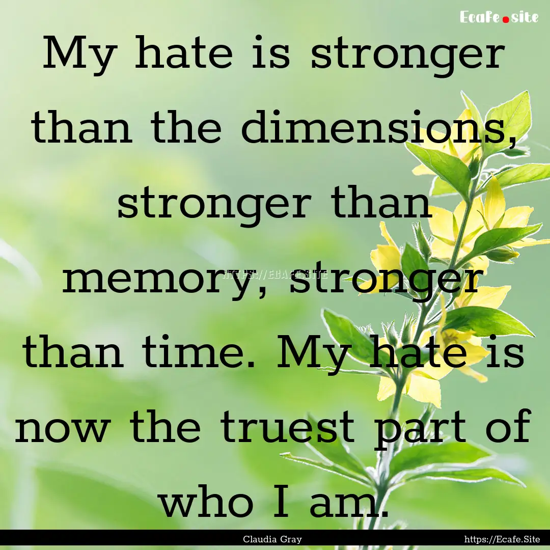 My hate is stronger than the dimensions,.... : Quote by Claudia Gray