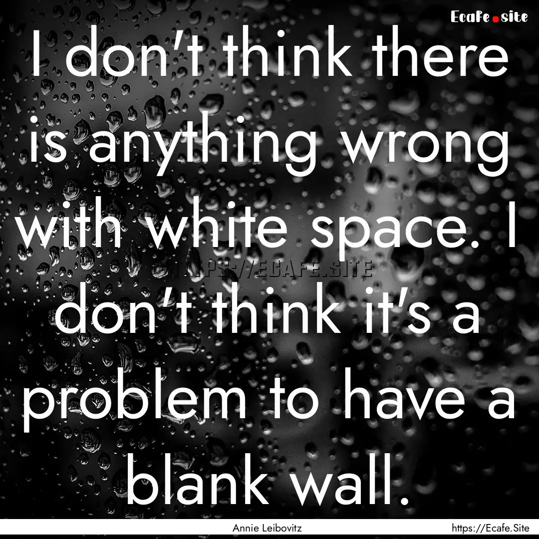 I don't think there is anything wrong with.... : Quote by Annie Leibovitz