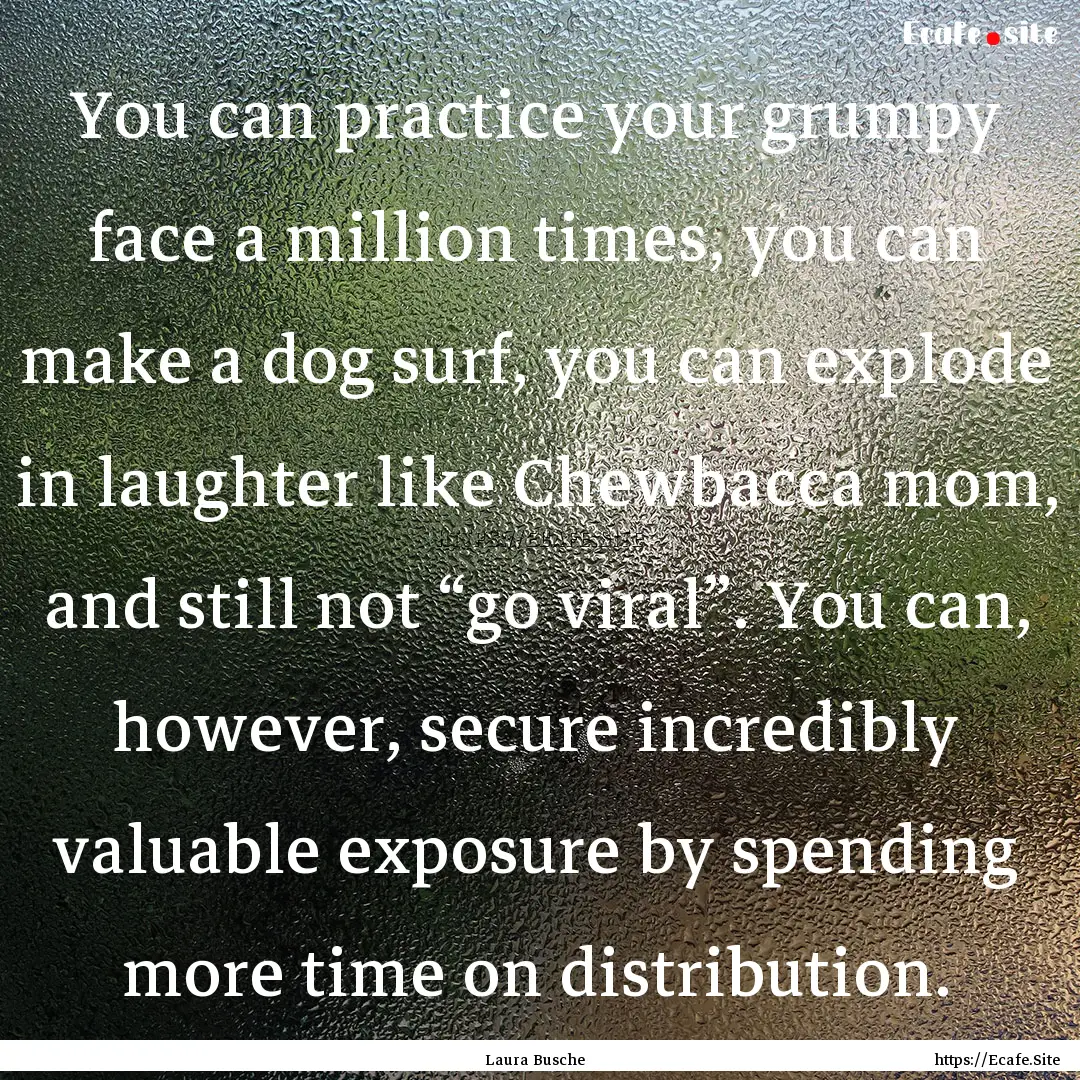 You can practice your grumpy face a million.... : Quote by Laura Busche