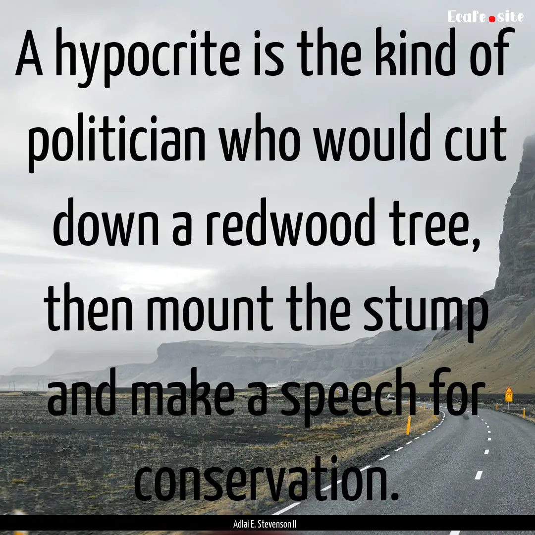 A hypocrite is the kind of politician who.... : Quote by Adlai E. Stevenson II